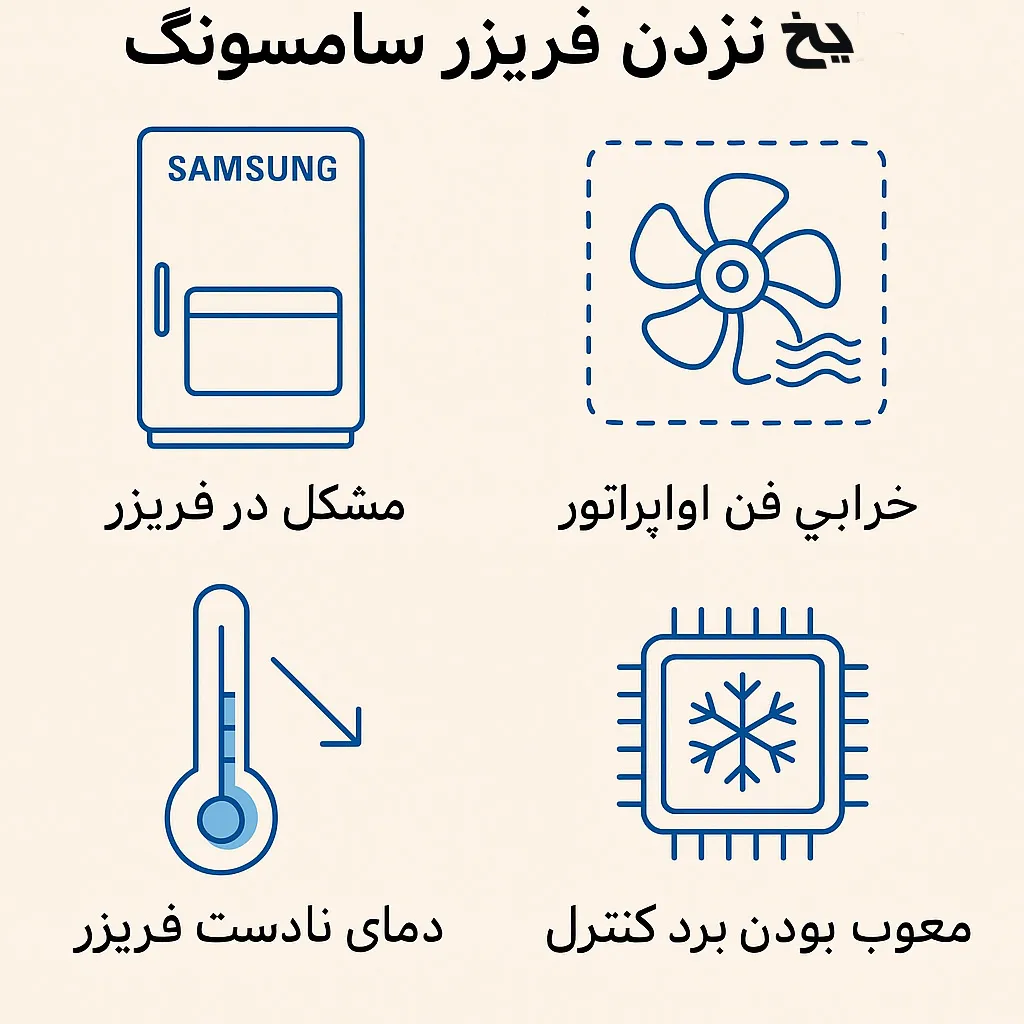 علت یخ نزدن فریزر سامسونگ